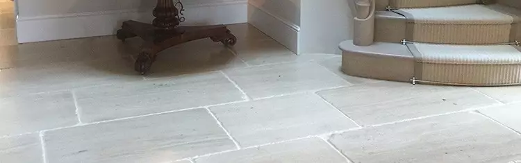 stone tiles in hallway repaired and cleaned