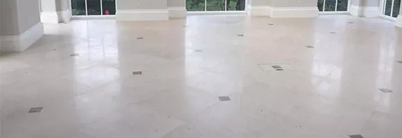 limestone floor restored and polished
